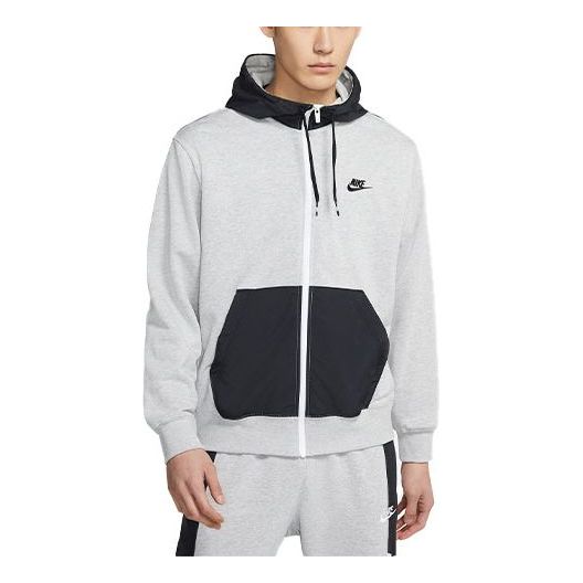 Nike Sportswear Cardigan Splicing Hooded Jacket Gray  CZ9945-050