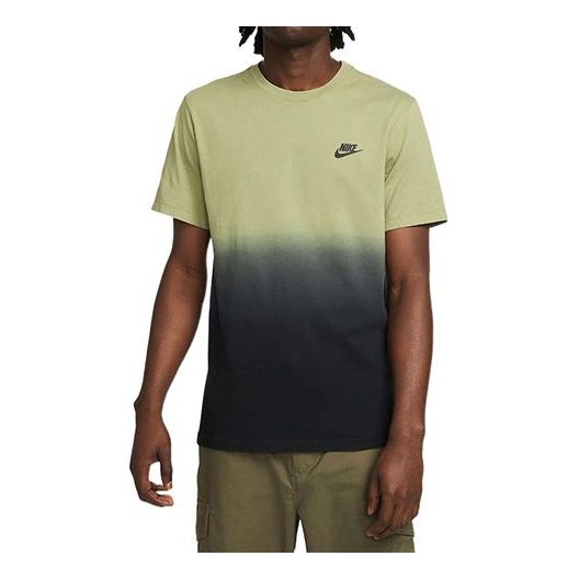 Men's Nike Logo Printing Gradient Casual Sports Short Sleeve Wild Green T-Shirt DR7824-334