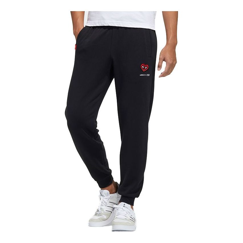 Men's adidas neo Pattern Black Sports Pants/Trousers/Joggers H44999
