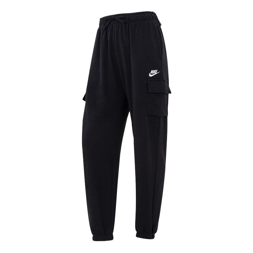 (WMNS) Nike Sportswear Club Fleece Mid-Rise Oversized Cargo Tracksuit Bottoms 'Black' DQ5197-010