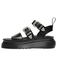 (WMNS) Dr. Martens Gryphon Quad Leather Gladiator Platform Sandals 'Black Altas' 43105001