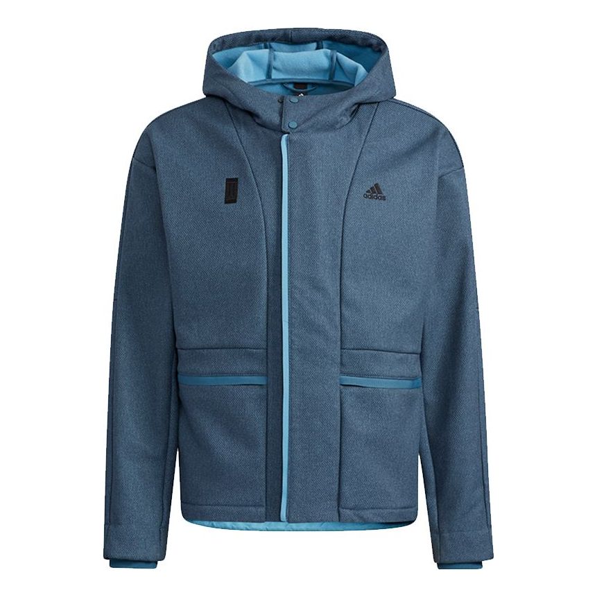 adidas Wj Wv Bond Jkt Small Logo Hooded Jacket Sky Blue H39219