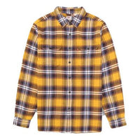 Men's Levis Series lapel Plaid Long Sleeves Shirt Yellow 19573-0124