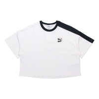 (WMNS) PUMA Printing Round-neck White 532258-02