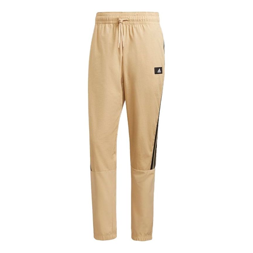 Men's adidas Colorblock Splicing Woven Sports Pants/Trousers/Joggers Khaki HA6568
