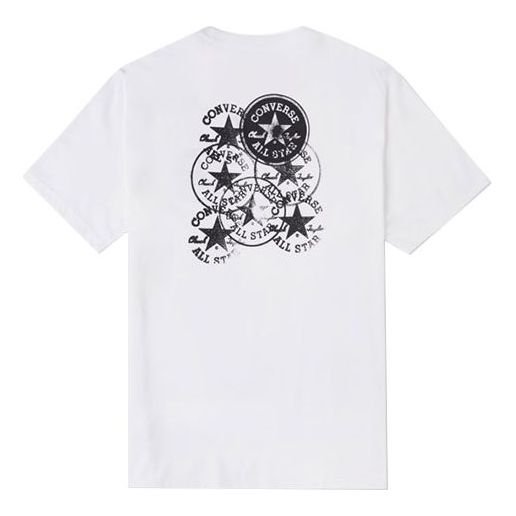 Men's Converse Chuck Printing Knit Sports Round Neck Short Sleeve White 10022042-A02