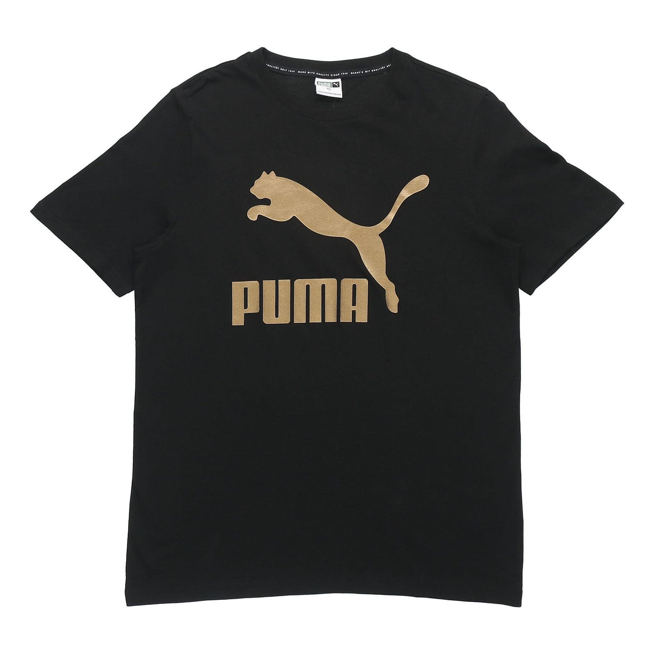 PUMA Athleisure Casual Sports Bronzing Logo Printing Short Sleeve Black 532280-98