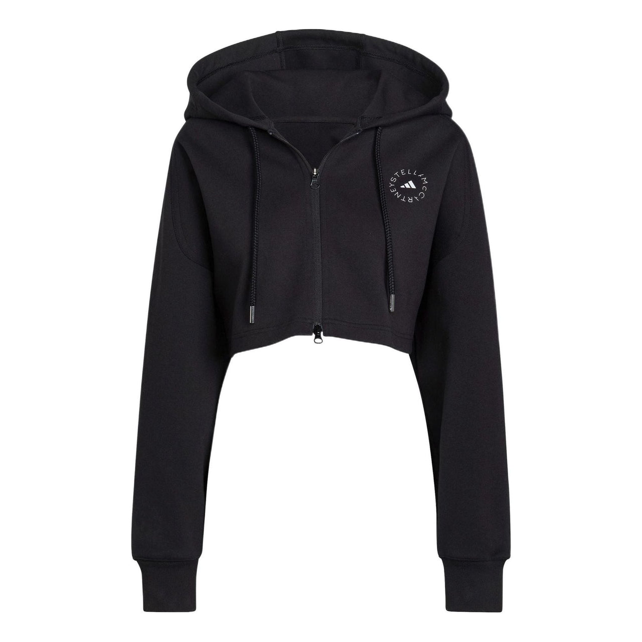 (WMNS) adidas by Stella McCartney Cropped Hoodie 'Black' H59962