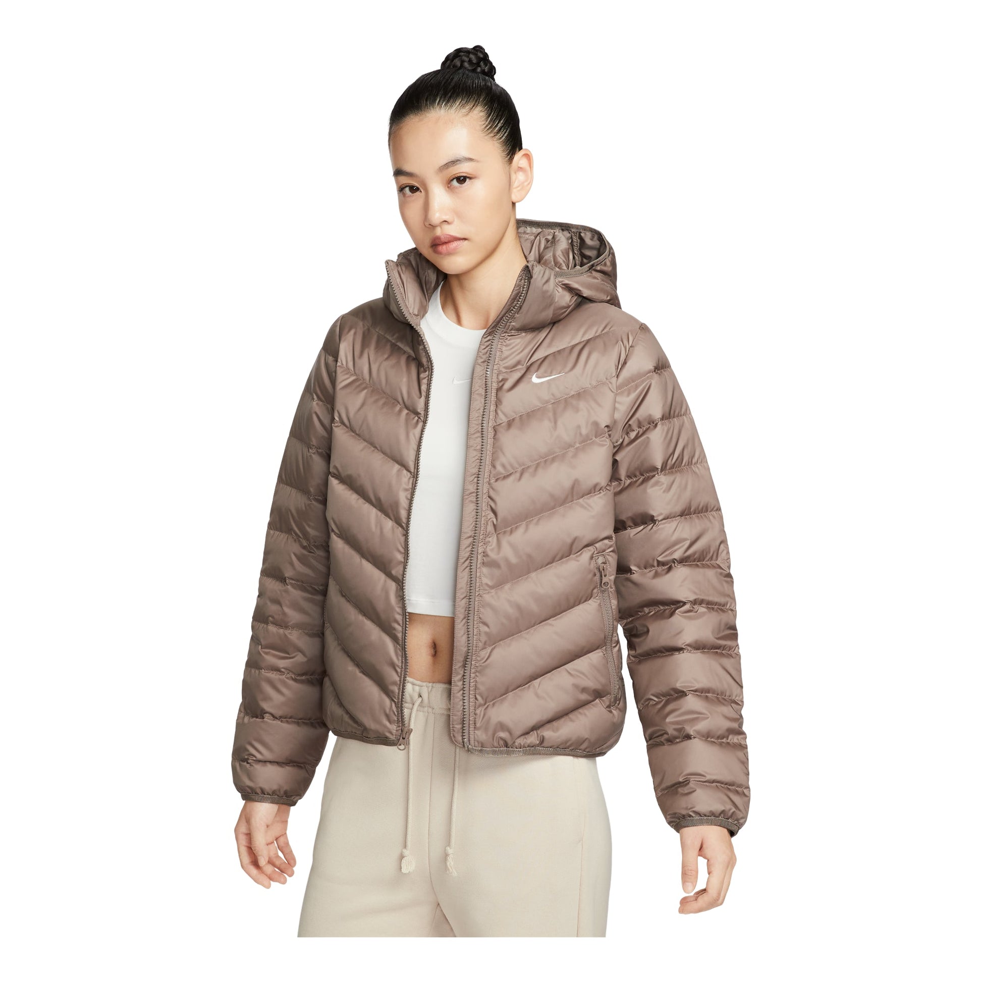 (WMNS) Nike Sportswear Windpuffer Therma-Fit Hooded Puffer 'Mink Brown'  HV5106-214