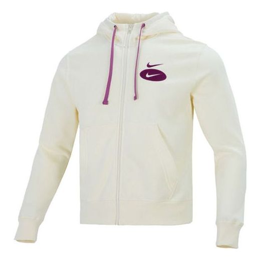 Nike Sportswear Swoosh League Logo Hoodie 'White Purple' DM5341-113