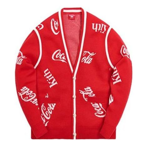 KITH x Coca-Cola x Mitchell & Ness Coke Mountains Cardigan 'Red' MNSWTRKM19027-CREA