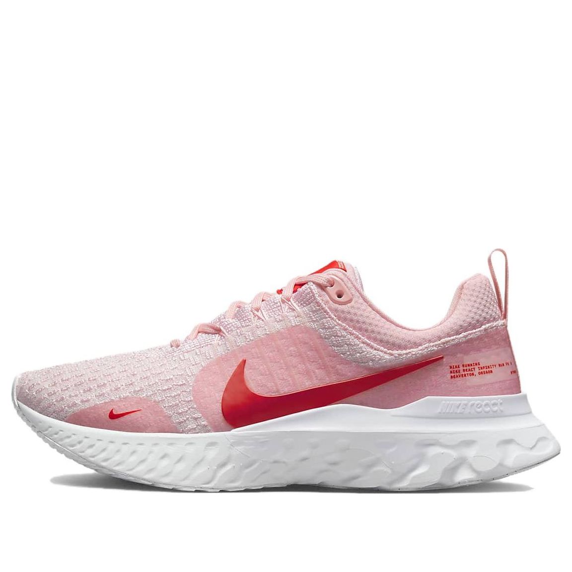 (WMNS) Nike React Infinity Run Flyknit 3 Premium 'Medium Soft Pink Light Crimson' DZ3016-600