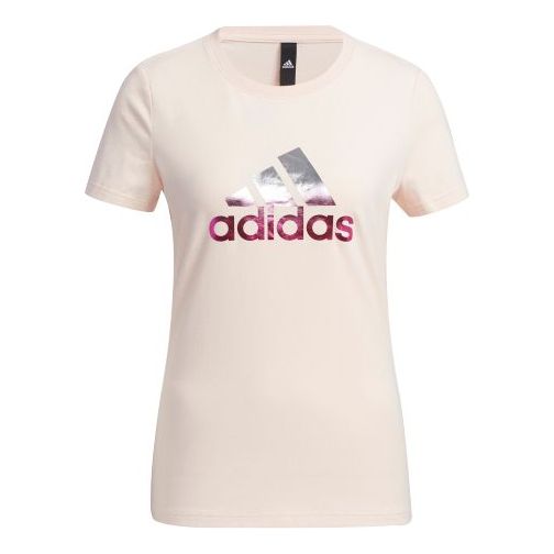 (WMNS) adidas Fi Tee Foil Casual Sports Round Neck Short Sleeve Pink Tin T-Shirt GP0684