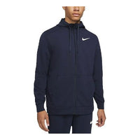Nike Mnk Dry Hoodie Fzflc Logo Casual Sports Hooded Jacket Obsidian Color Black CZ6377-451
