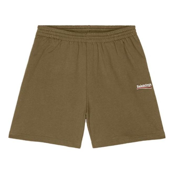 Balenciaga Political Campaign Sweat Shorts 'Khaki' 676137TKVI92463