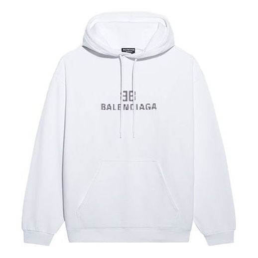 Balenciaga BB Pixel Medium Fit Hoodie 'White' 578135TKVI89040