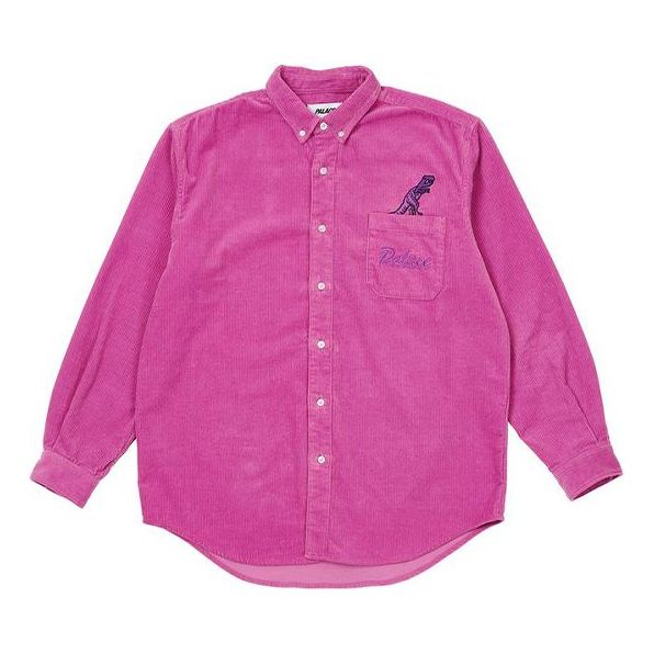 PALACE Toony Small Dragon Embroidered Long Sleeves Shirt Unisex Pink P20SHT017