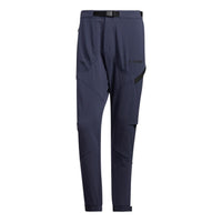 Men's adidas Terrex Voyg Pants Solid Color Embroidered Logo Sun Protection Sports Pants/Trousers/Joggers Blue IC8171