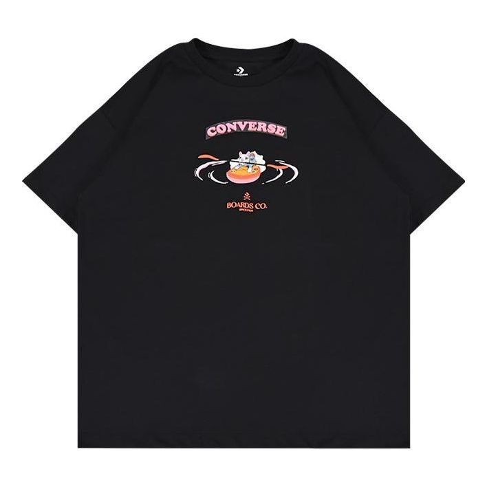 (WMNS) Converse Boards Co. Logo T-Shirt 'Black' 10025883-A02