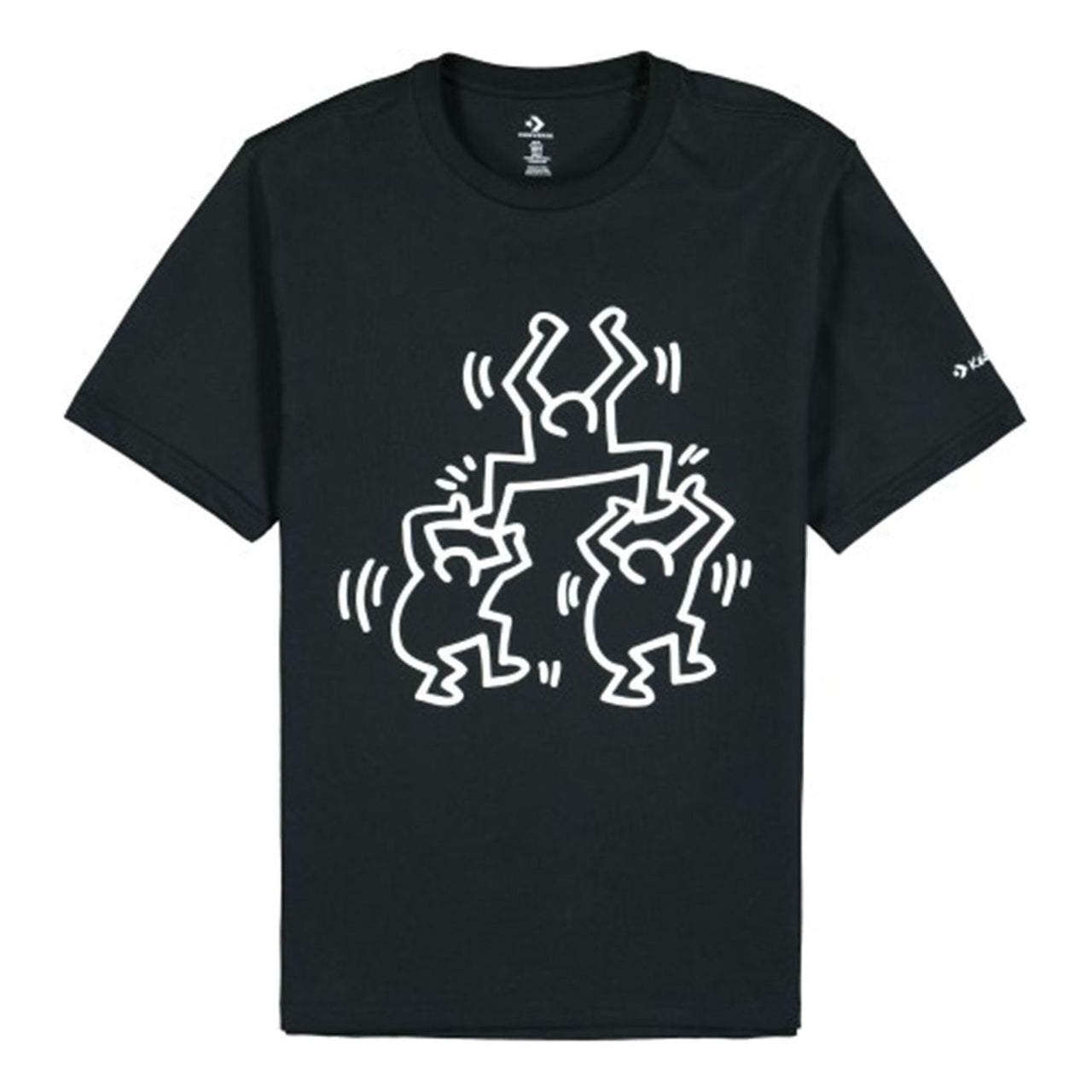 (WMNS) Men's Converse x Keith Haring Crossover Cartoon Pattern Round Neck Short Sleeve Black 10022254-A01