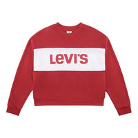 (WMNS) Levi's Loose Alphabet Printing Colorblock Round Neck Hoodie Red 85777-0001