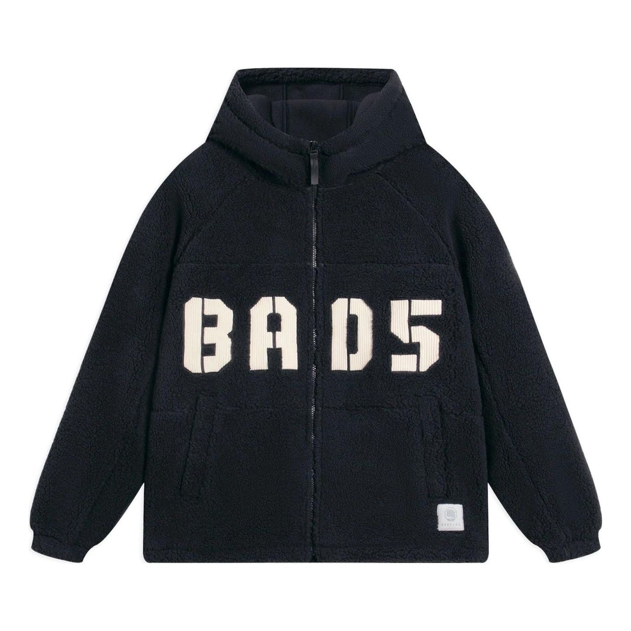Li-Ning BadFive Logo Fleece Full Zip Jacket 'Black White' AFDSA69-5