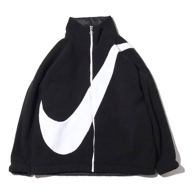 (WMNS) Nike Big Swoosh Large lamb's wool Reversible Jacket Asia Edition Black CI8938-010