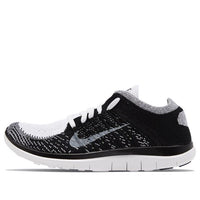 (WMNS) Nike Free Flyknit 4.0 'White Black' 631050-100