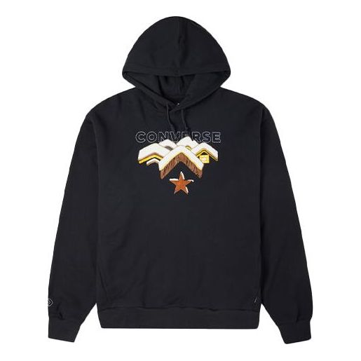 Men's Converse Mountains Pattern Printing Fleece Lined Black 10023523-A02