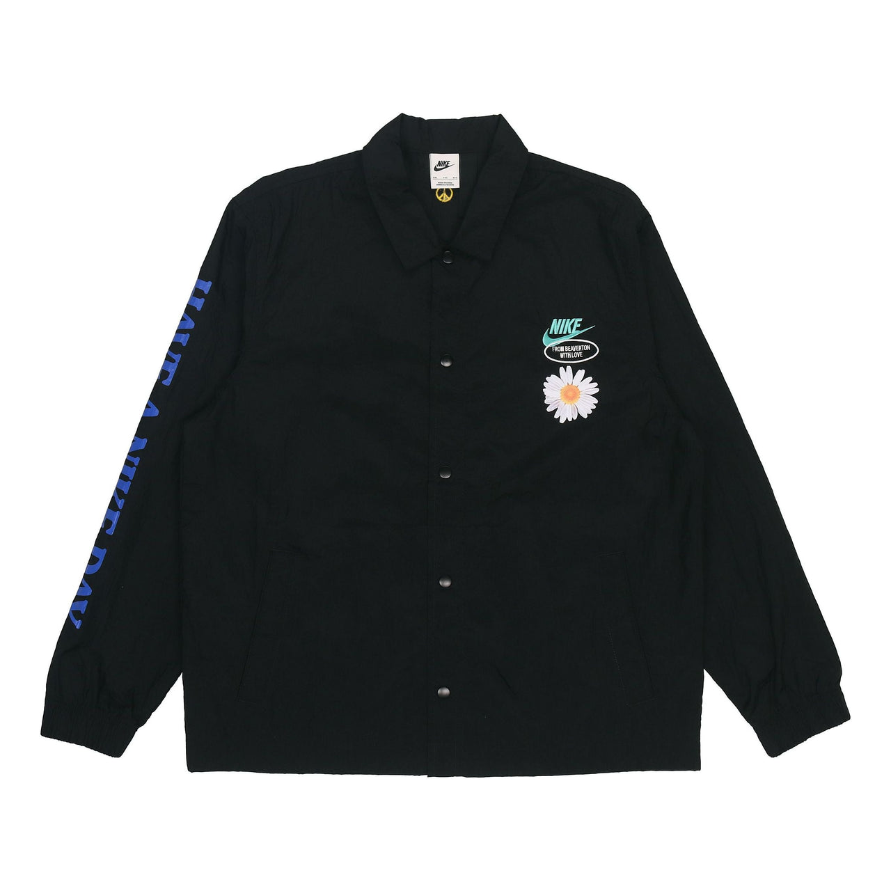Men's Nike SS22 Retro Embroidered Daisy Long Sleeves Jacket Autumn Black DM5056-010
