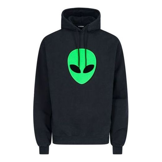 Men's Balenciaga SS21 Alien Logo Printing Thicken Printing Classic Black 641679TJV959113