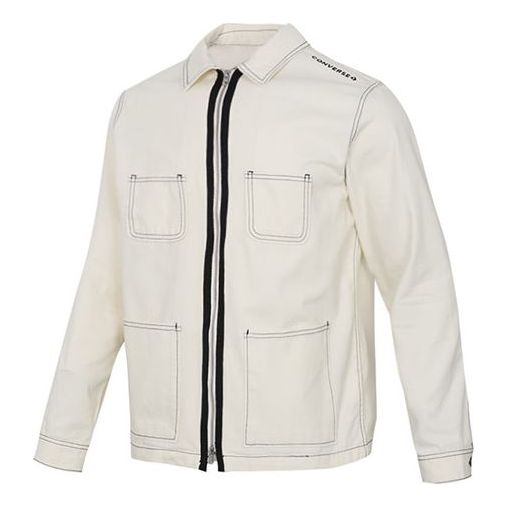 Converse Pocket Woven Long Sleeves Jacket 'White' 10020896-A04