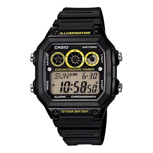 CASIO Waterproof Sports Mens Black Digital AE-1300WH-1A