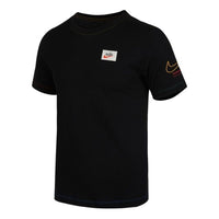 Men's Nike Nsw Tee Swoosh 50 Lbr Casual Sports Breathable Printing Short Sleeve Black T-Shirt DJ1394-010