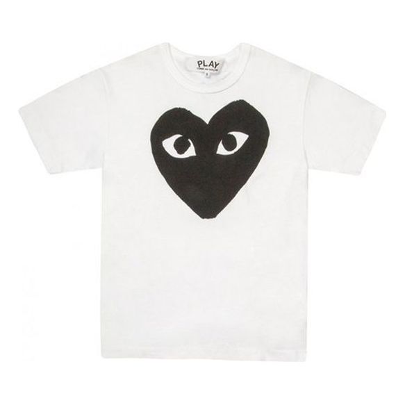 (WMNS) COMME des GARCONS PLAY Heart Logo Tee 'White Black' AZ-T069-051-1