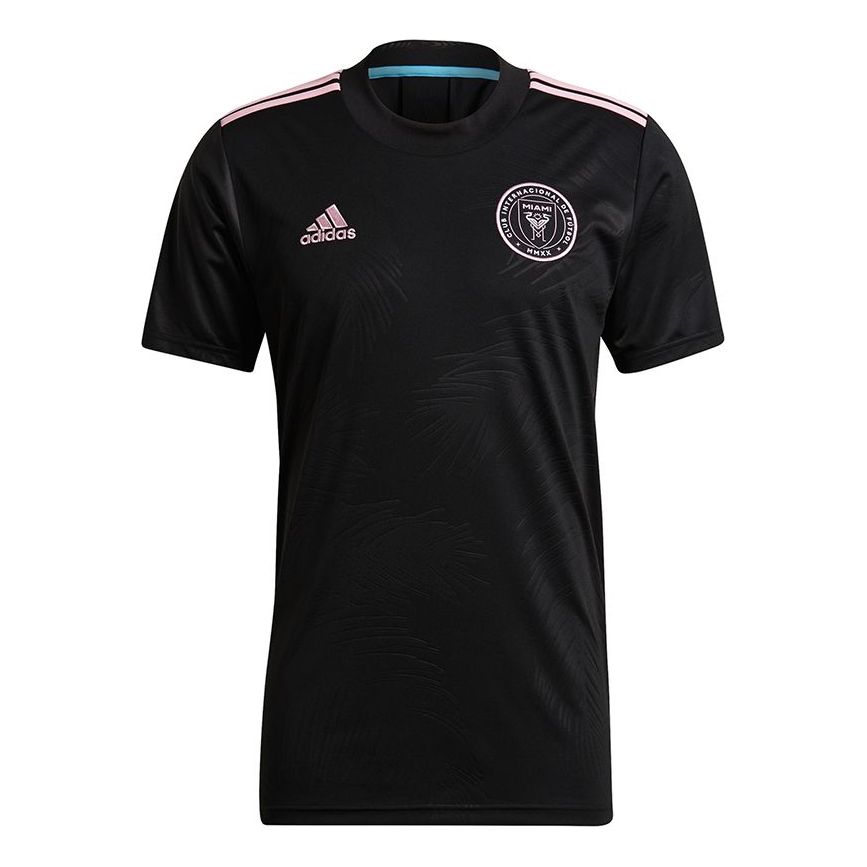 Men's adidas Imcf a Jsy Training Sports Short Sleeve Soccer/Football Jersey Miami International Team Away Black GI6424