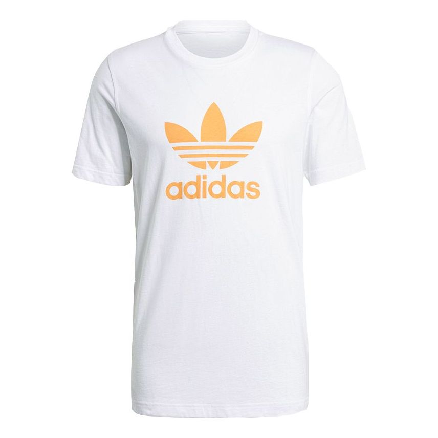 adidas Originals Classics Trefoil Tee 'White Solar Orange' GN3486