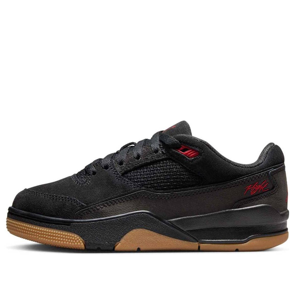 (GS) Air Jordan Flight Court 'Black Gum Medium Brown Varsity Red' HF3333-001