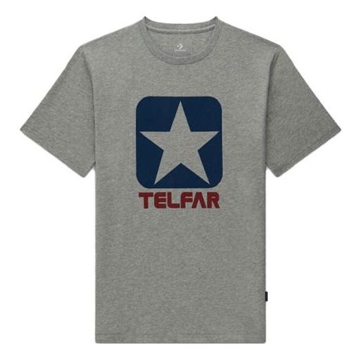 Converse x TELFAR Crossover Basketball Sports Printing Round Neck Short Sleeve Couple Style Gray 10022844-A02