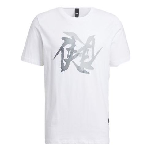 Men's adidas WJ T GFX Martial Arts Series Word Printing Round Neck Short Sleeve White T-Shirt HE5167