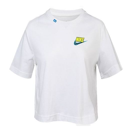 (WMNS) Nike Sportswear Short Round Neck 'White' CV9170-100