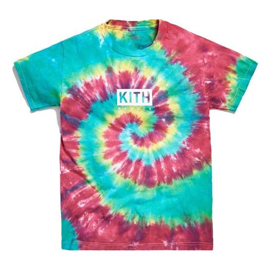 KITH Treats Classic Tie Dye Pattern Short Sleeve t Unisex Red Green Tie Dye KH3662-115