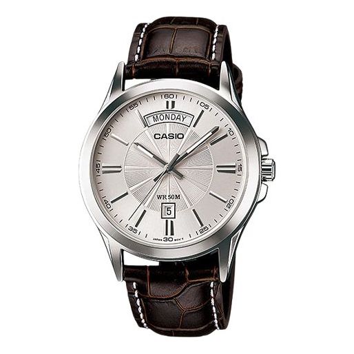 CASIO ENTICER Simplistic Leatherband Quartz Men's Mens Brown Analog MTP-1381L-7A