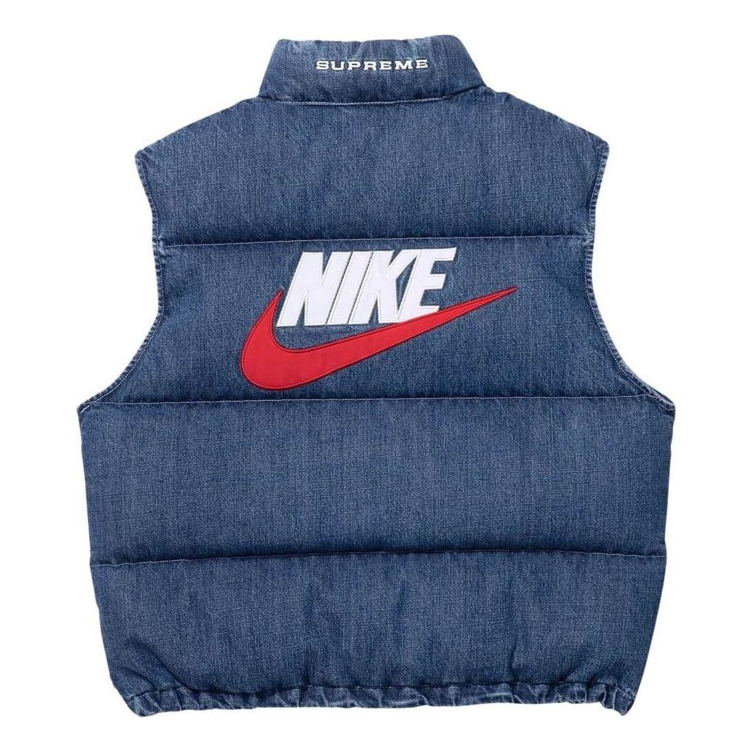 Supreme x Nike Denim Puffer Vest 'Navy Red White' SUP-SS24-163