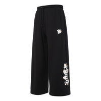 (WMNS) PUMA Logo Printing Knitting Casual Pants Black 532046-01