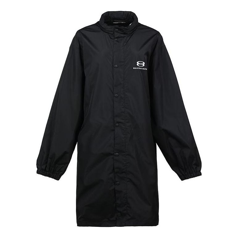 Balenciaga Logo Intarsia Raincoat 'Black' 681449TLO061000