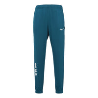 Nike Swoosh Alphabet Printing Breathable Sports Knit Bundle Feet Long Pants Blue DJ5372-401