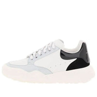 (WMNS) Alexander McQueen Court Leather Sneakers 'White Black Grey' 708077WICDB8979