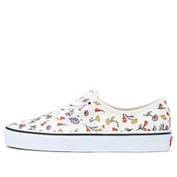 Vans Authentic Classic Casual Skateboarding Shoes Unisex Beige Flowers Printing 'White Purple Orange' VN0A5JMPCRM