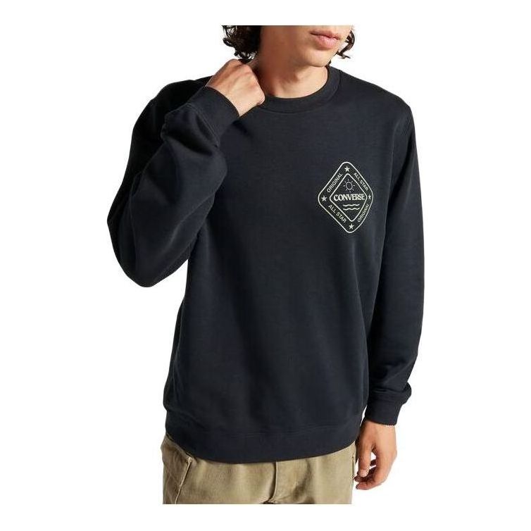Converse All Star Winter Art Graphic Crew Sweatshirt 'Black' 10025632-A01